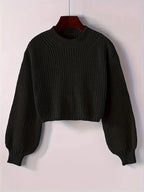 Striktrøje Cropped Blød Blouson Ærmer | Virela