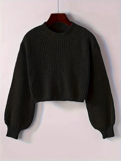 Striktrøje Cropped Blød Blouson Ærmer | Virela
