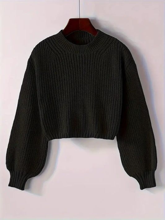 Striktrøje Cropped Blød Blouson Ærmer | Virela