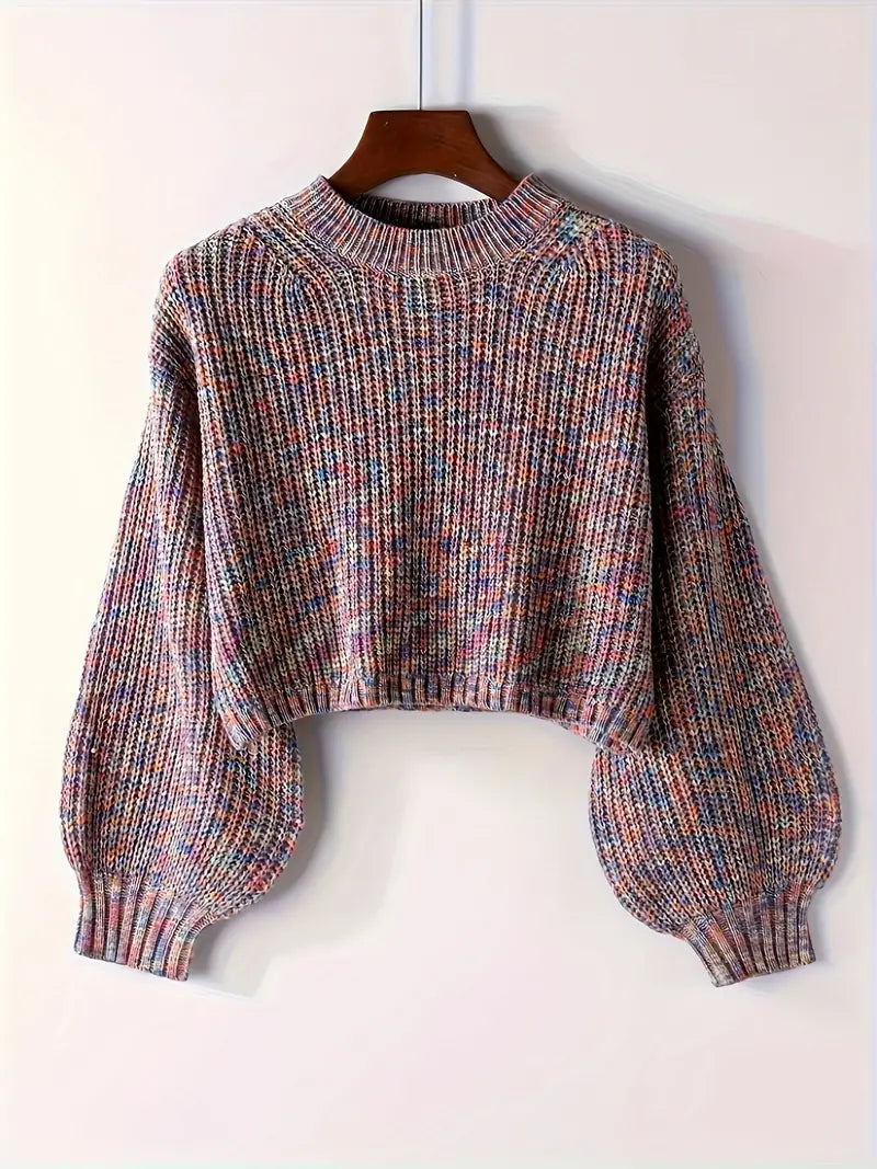 Striktrøje Cropped Blød Blouson Ærmer | Virela