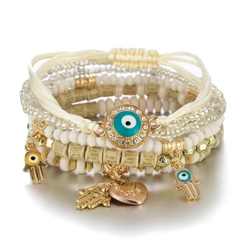 Armbåndssæt Dame Hamsa Vedhæng Smykker Gaveæske Flerdelt Elegant | Costanza