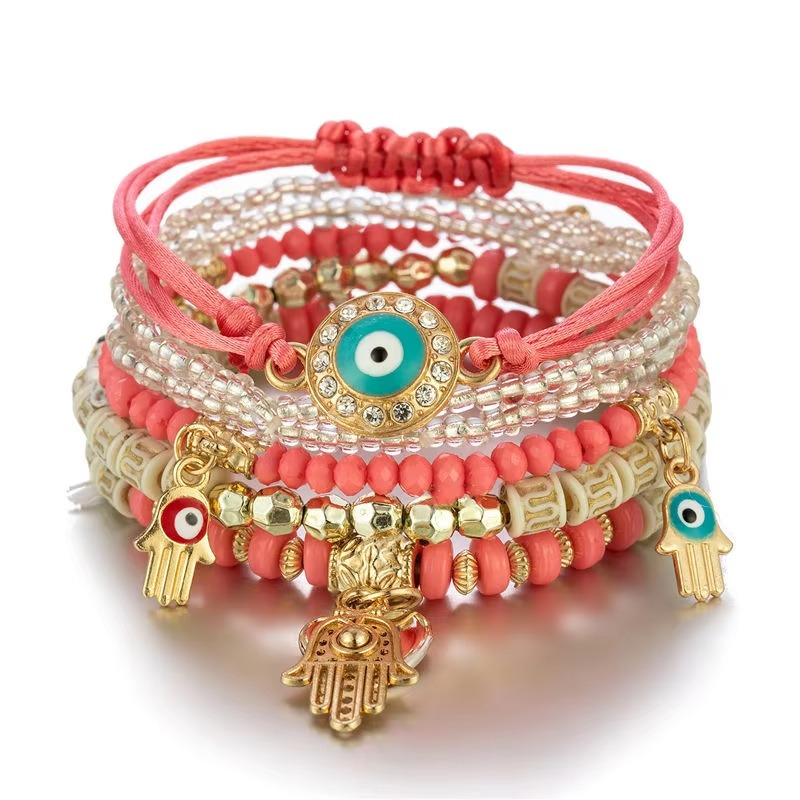 Armbåndssæt Dame Hamsa Vedhæng Smykker Gaveæske Flerdelt Elegant | Costanza