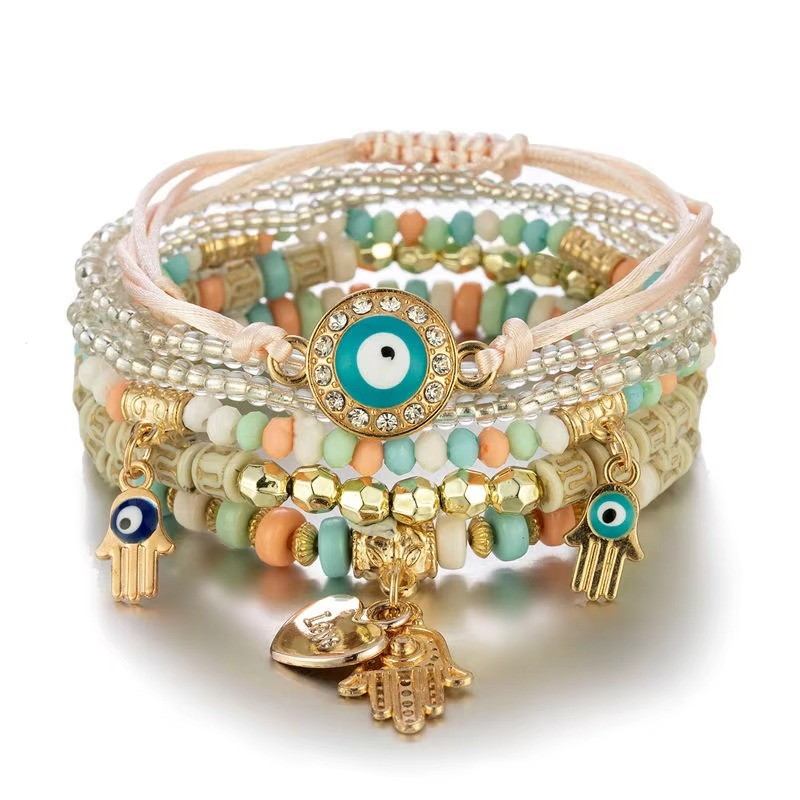 Armbåndssæt Dame Hamsa Vedhæng Smykker Gaveæske Flerdelt Elegant | Costanza