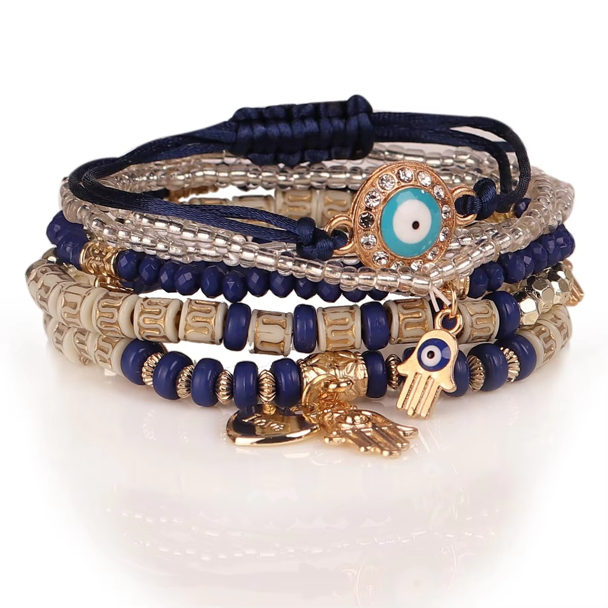 Armbåndssæt Dame Hamsa Vedhæng Smykker Gaveæske Flerdelt Elegant | Costanza