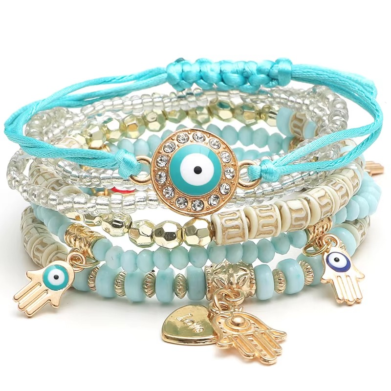 Armbåndssæt Dame Hamsa Vedhæng Smykker Gaveæske Flerdelt Elegant | Costanza