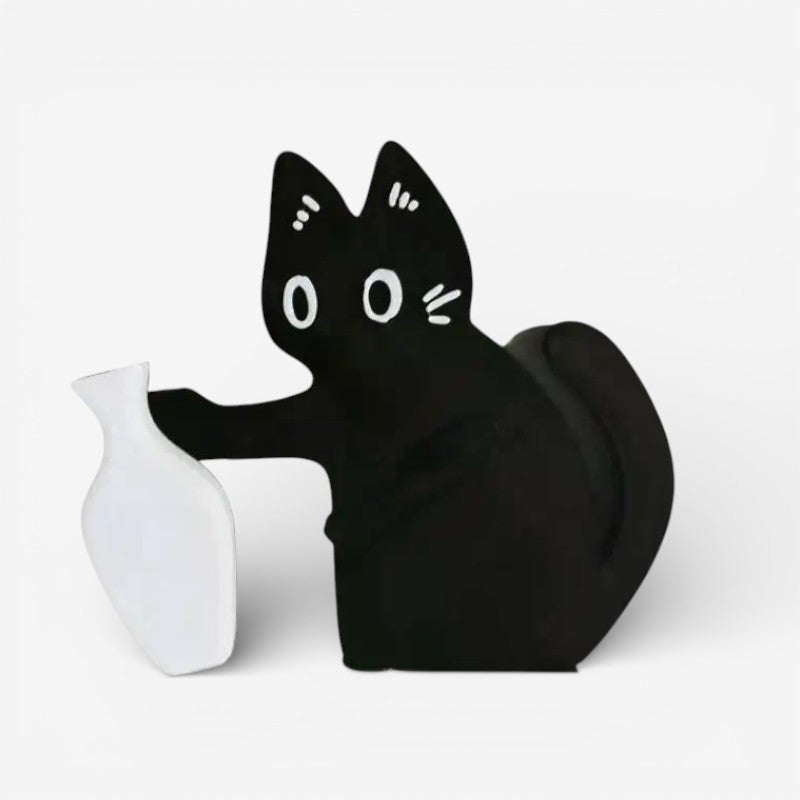 Magnetisk vase i plastik med kattemotiv til planter og dekoration | Catable