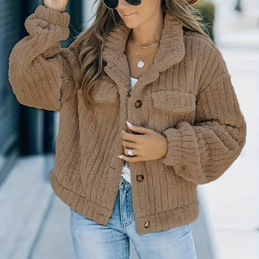 Damejakke Imiteret Pels Varm Trucker Stil | Virex