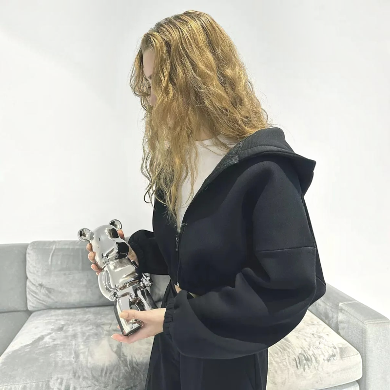 Hættetrøje med Lynlås Oversized Letvægt | Vintera