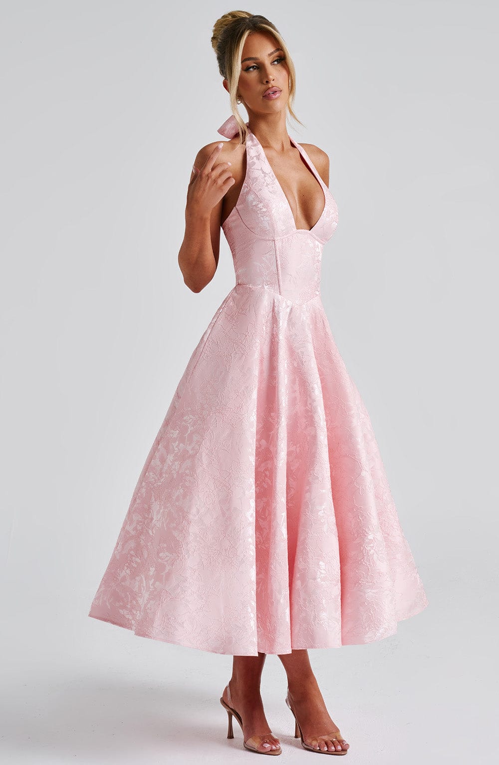 Midikjole Halter Ærmeløs Elegant Fest | Sylvera