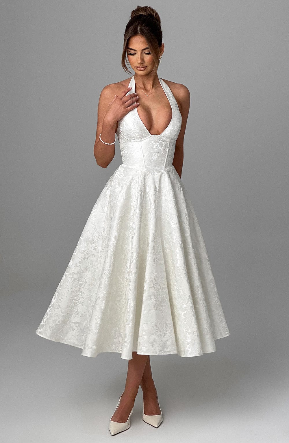 Midikjole Halter Ærmeløs Elegant Fest | Sylvera