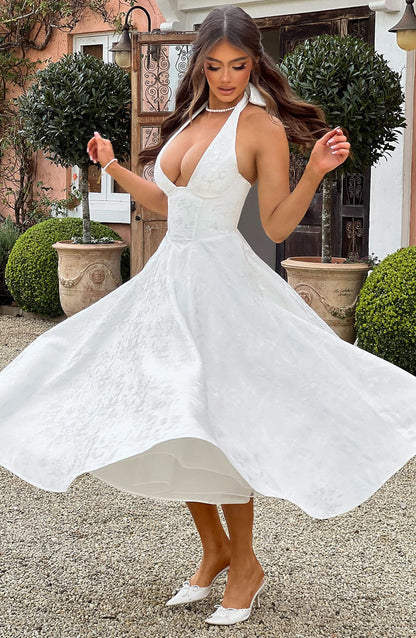 Midikjole Halter Ærmeløs Elegant Fest | Sylvera
