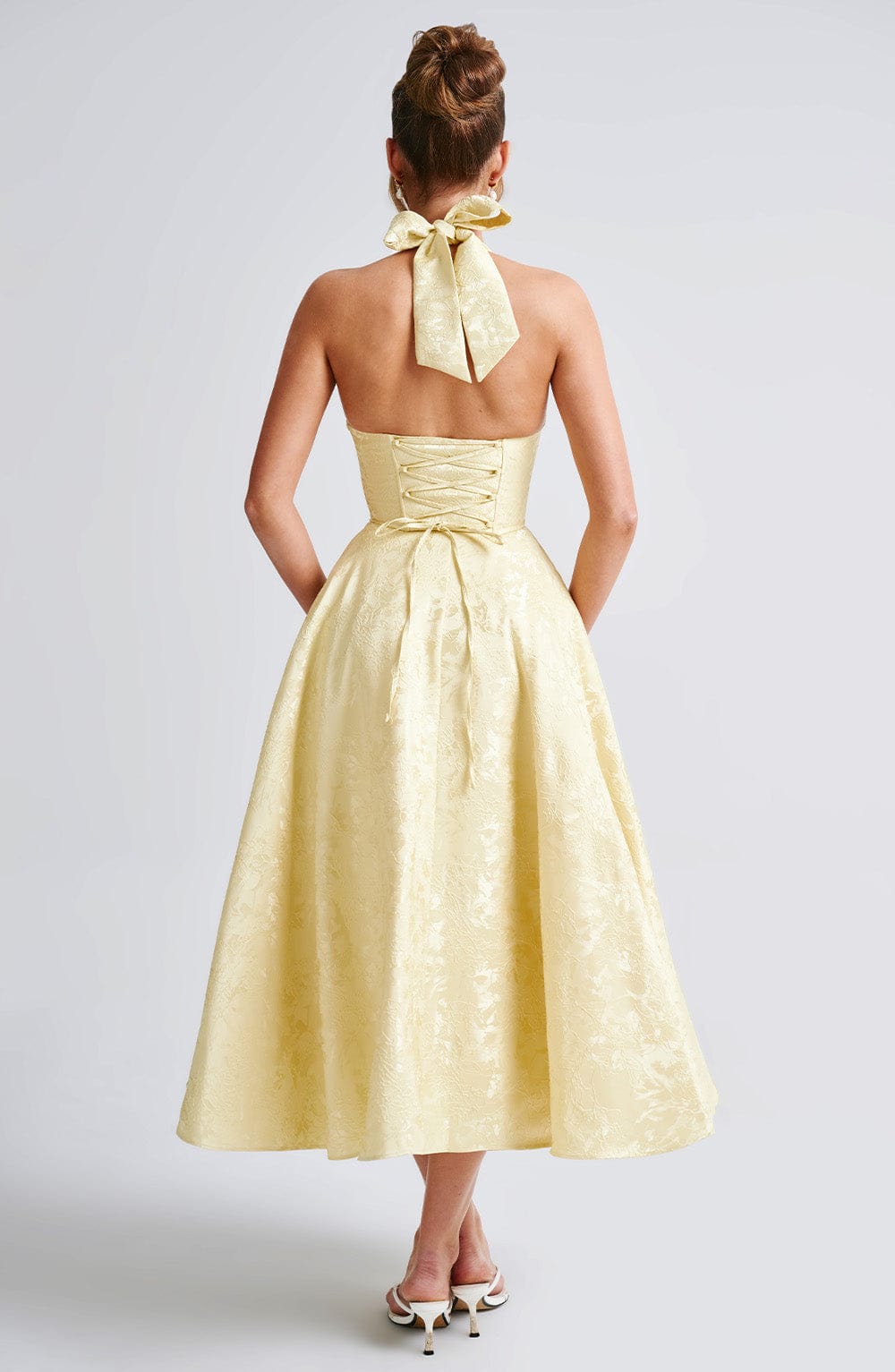 Midikjole Halter Ærmeløs Elegant Fest | Sylvera