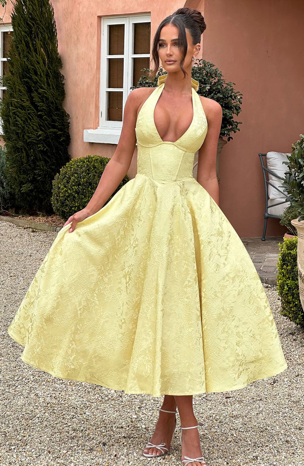 Midikjole Halter Ærmeløs Elegant Fest | Sylvera