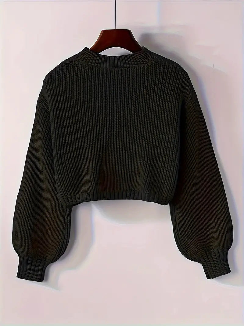 Striktrøje Cropped Blød Blouson Ærmer | Virela