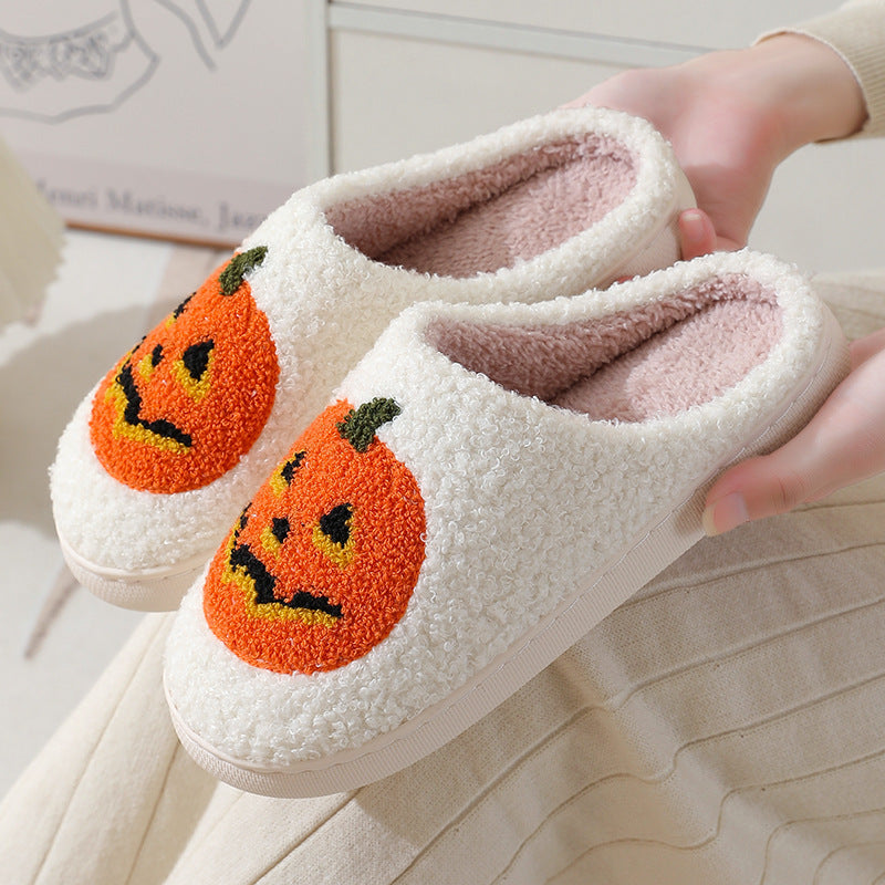 Halloween Sutsko Blødt Bomuldsfor Gummisål Græskardesign Slip-On | Pumpettofs