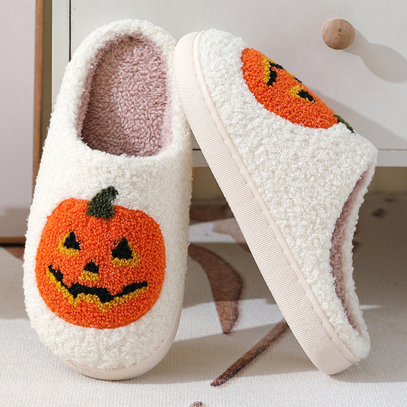 Halloween Sutsko Blødt Bomuldsfor Gummisål Græskardesign Slip-On | Pumpettofs