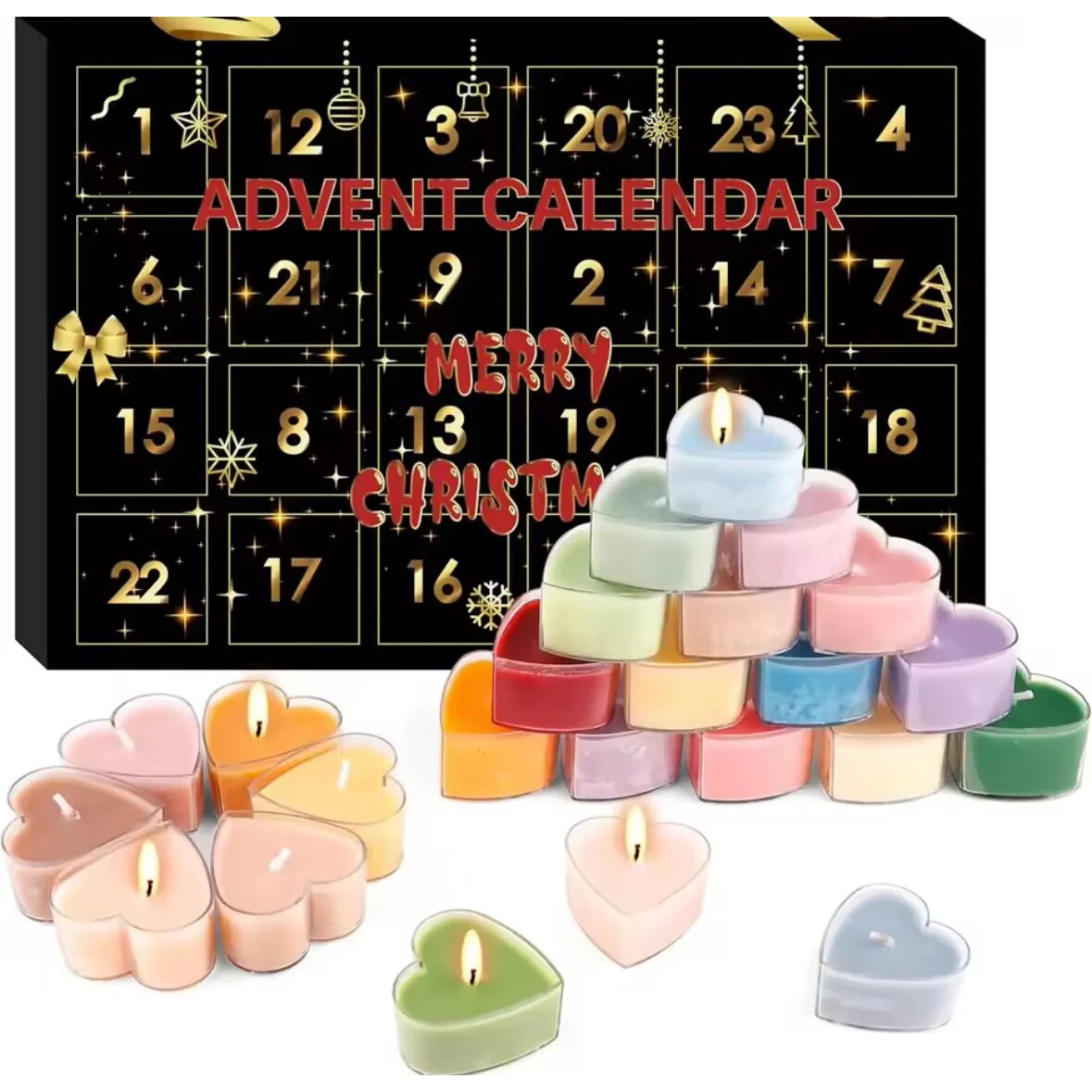 Hjerteformet adventskalender med 24 farverige overraskelser | Isabela
