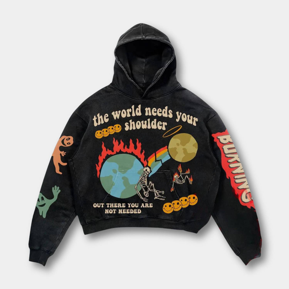 Unisex hoodie med grafisk print hætte og afslappet streetwear-design | Noah