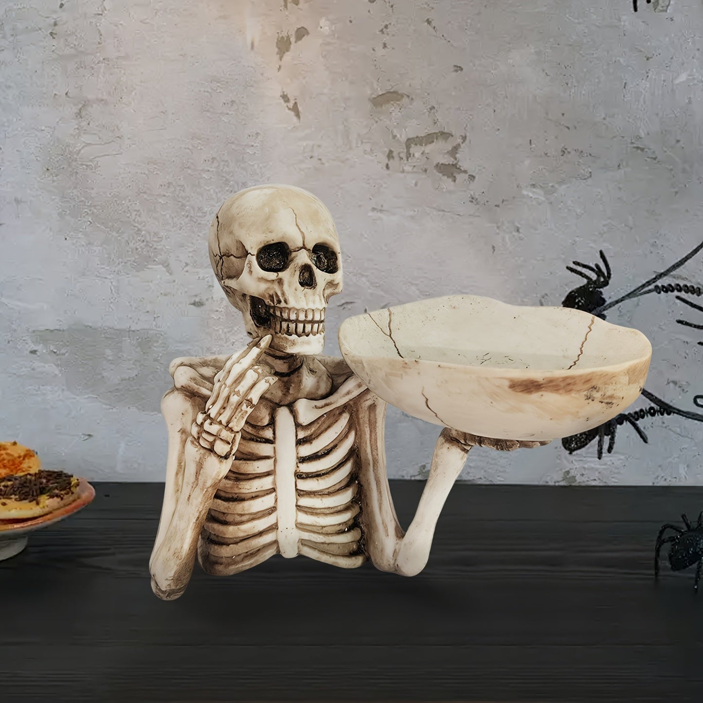 Skelet Skålholder Harpiks Halloween Dekoration | BoneServe