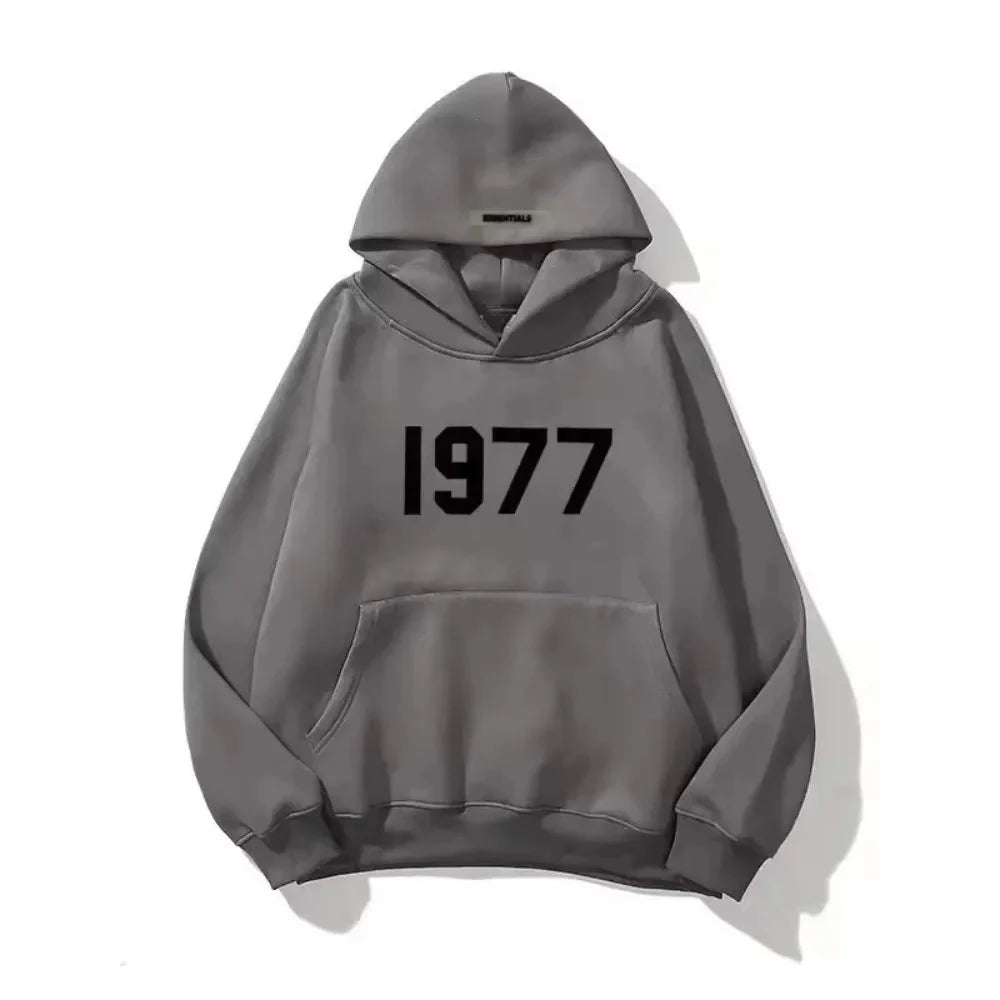 Oversized Hoodie 1977 Print Blødt Materiale Streetwear Komfort | Orvex