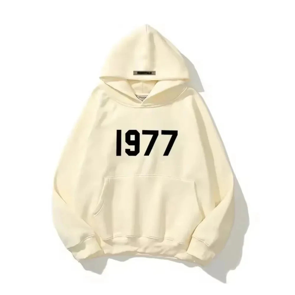 Oversized Hoodie 1977 Print Blødt Materiale Streetwear Komfort | Orvex