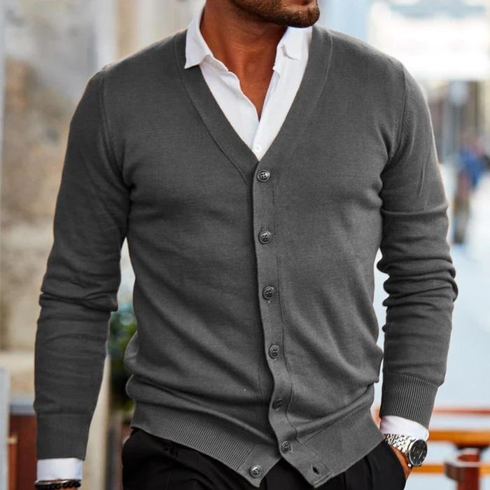 Cardigan V-hals Med Knapper Elegant Komfort | Norvik