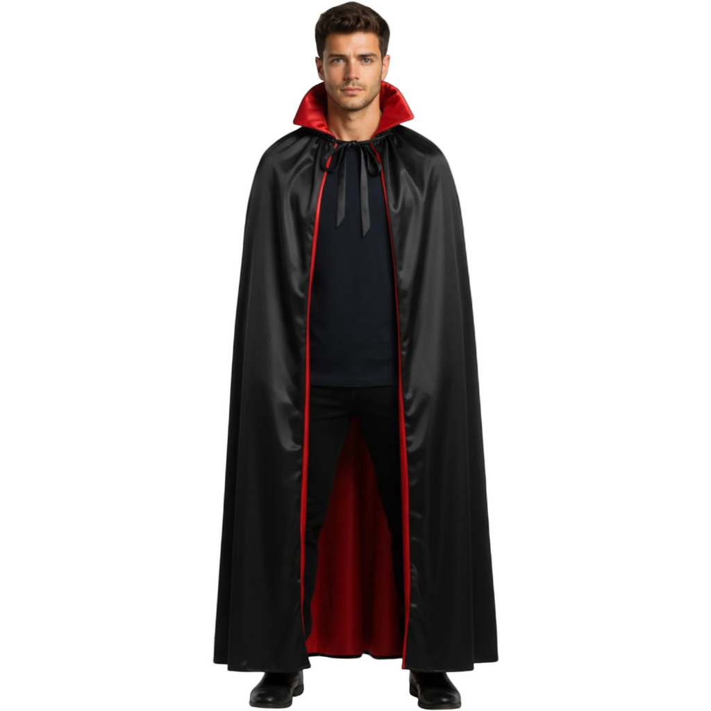 Vendbar Halloween kostumejakke til mænd med hætte Reaper vampyr design | Hector