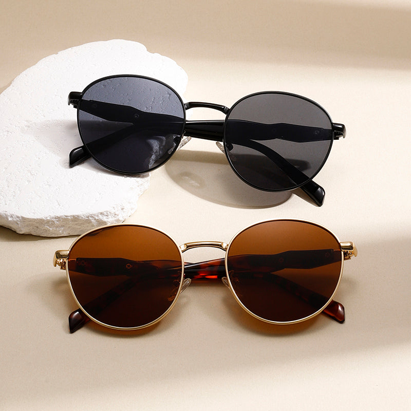 Solbriller Runde UV400 Tortoiseshell Stel | Ravion