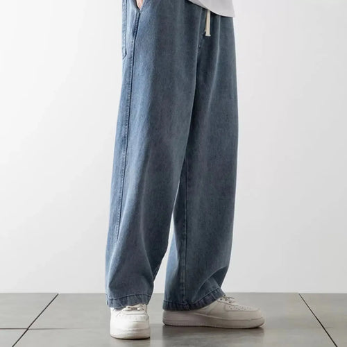 Baggy Jeans Elastisk Talje Letvasket Denim | Calvix