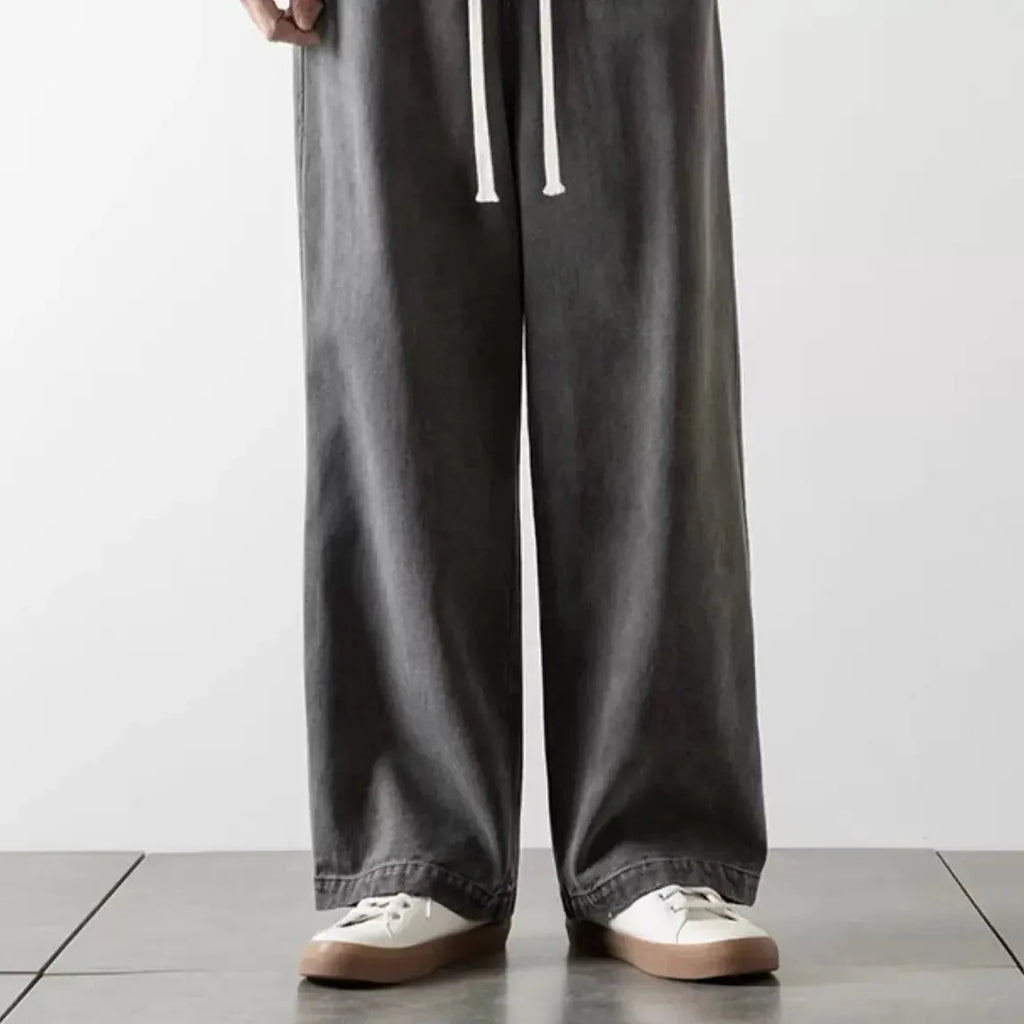 Baggy Jeans Elastisk Talje Letvasket Denim | Calvix