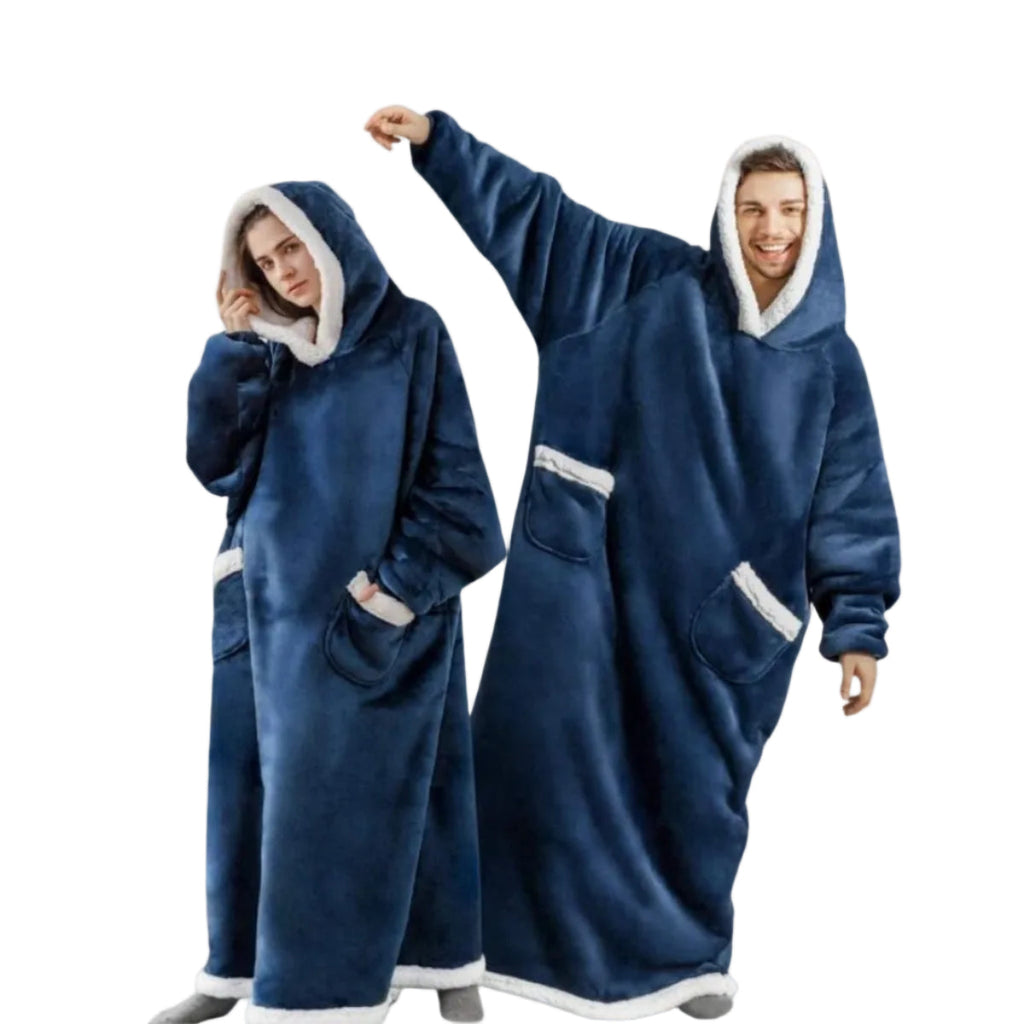 Hoodie Tæppe Oversized Sherpa Fleece Mikrofleece Hættetrøje | Bruna