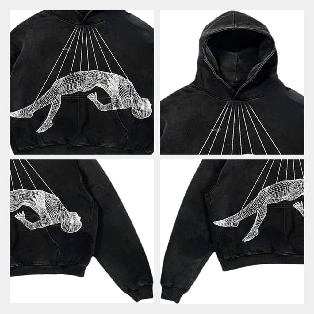 Unisex hoodie med grafisk print hætte og afslappet streetwear-design | Noah