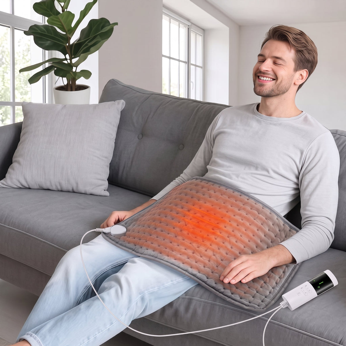 Elektrisk varmepude med 9 varmeniveauer digital timer og temperaturstyring | Mateo