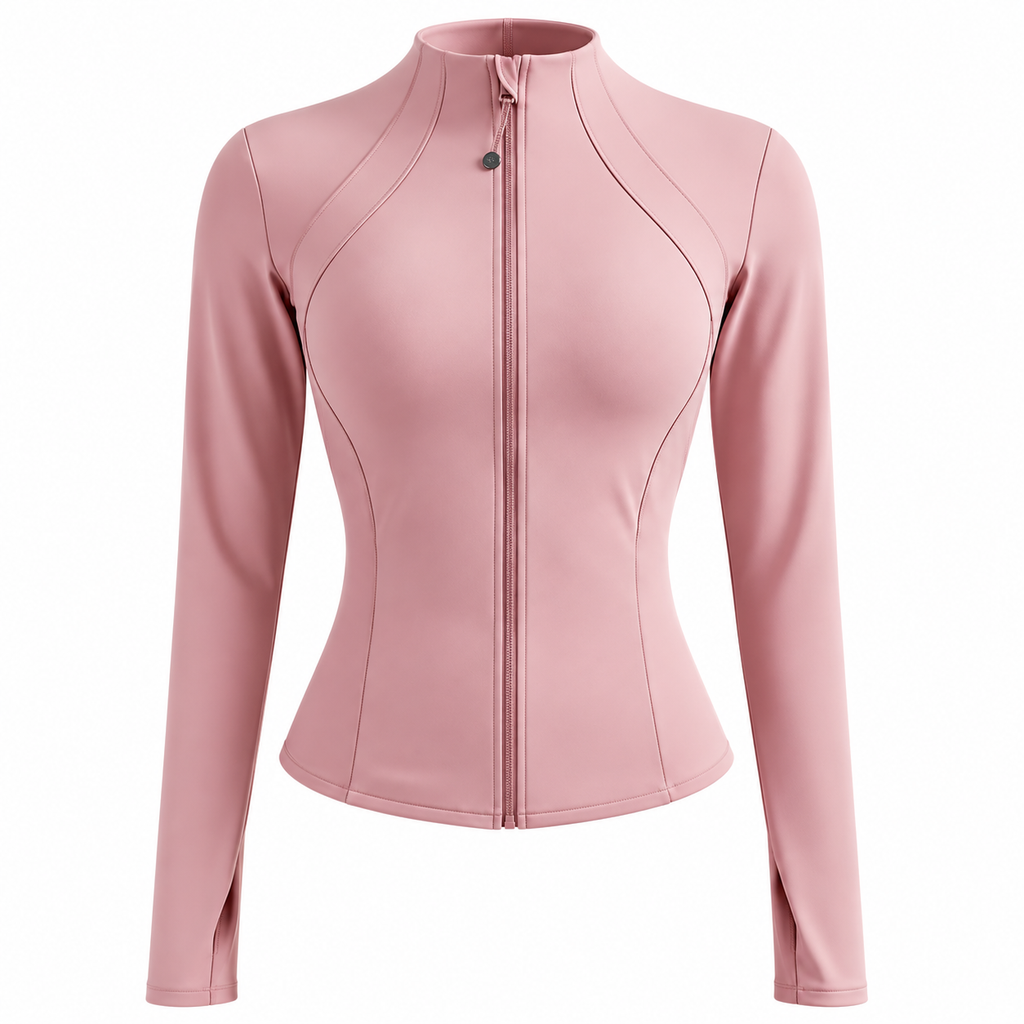Slim fit sportjakke til kvinder med lange ærmer og lynlås | Isadora