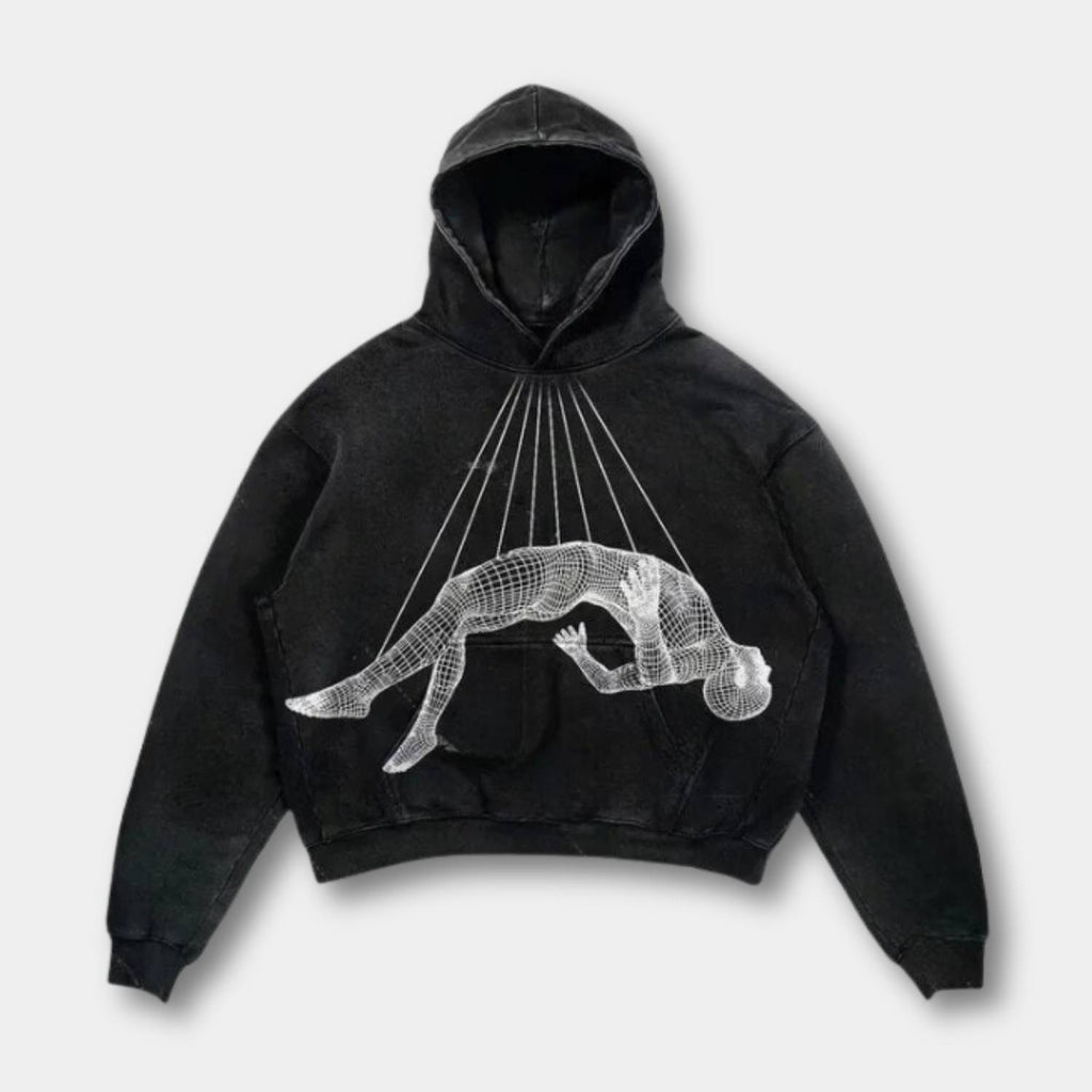 Unisex hoodie med grafisk print hætte og afslappet streetwear-design | Noah