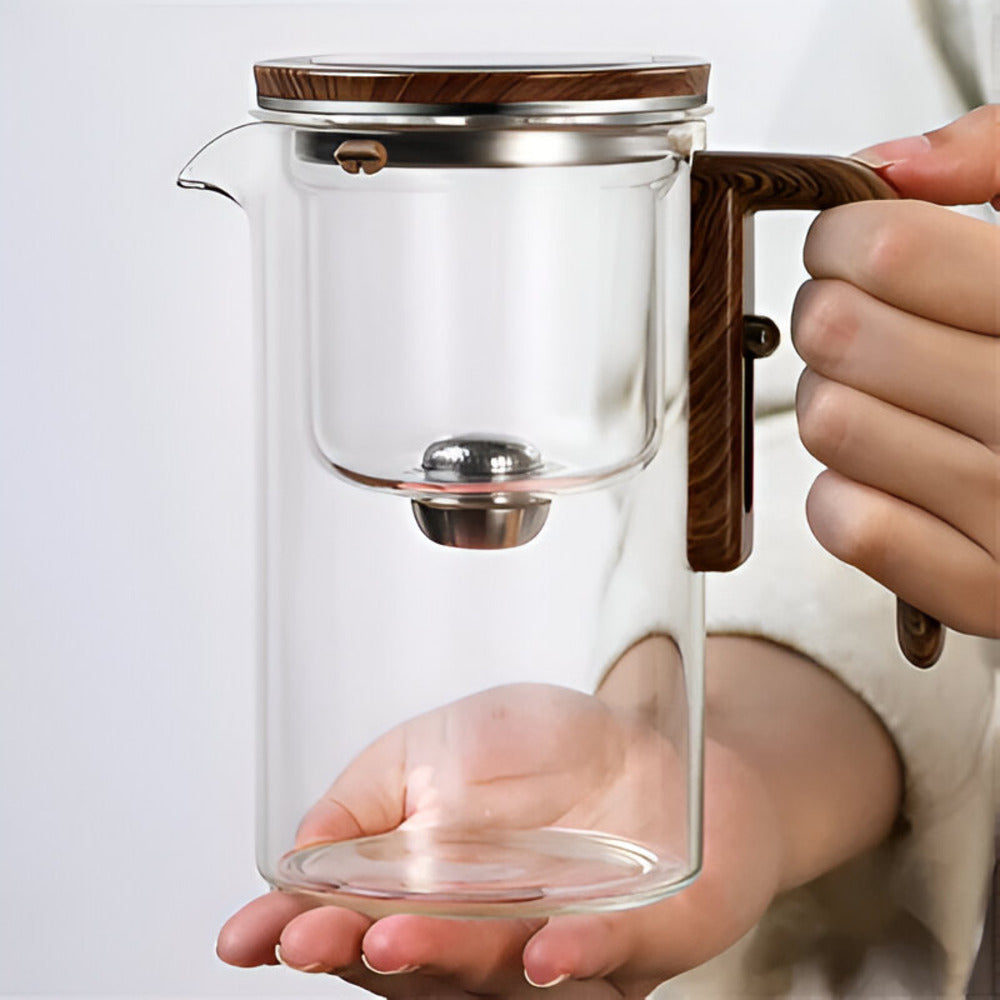 Glastekande i borosilikatglas med rustfrit tefilter til løs te | Noël