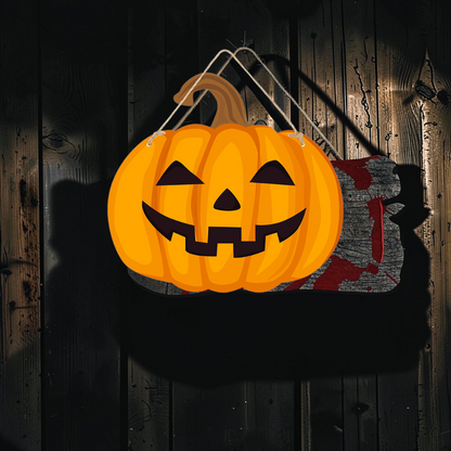 Halloween Dørskilt Trælook Ophæng Lamineret Pap | ShadowTag