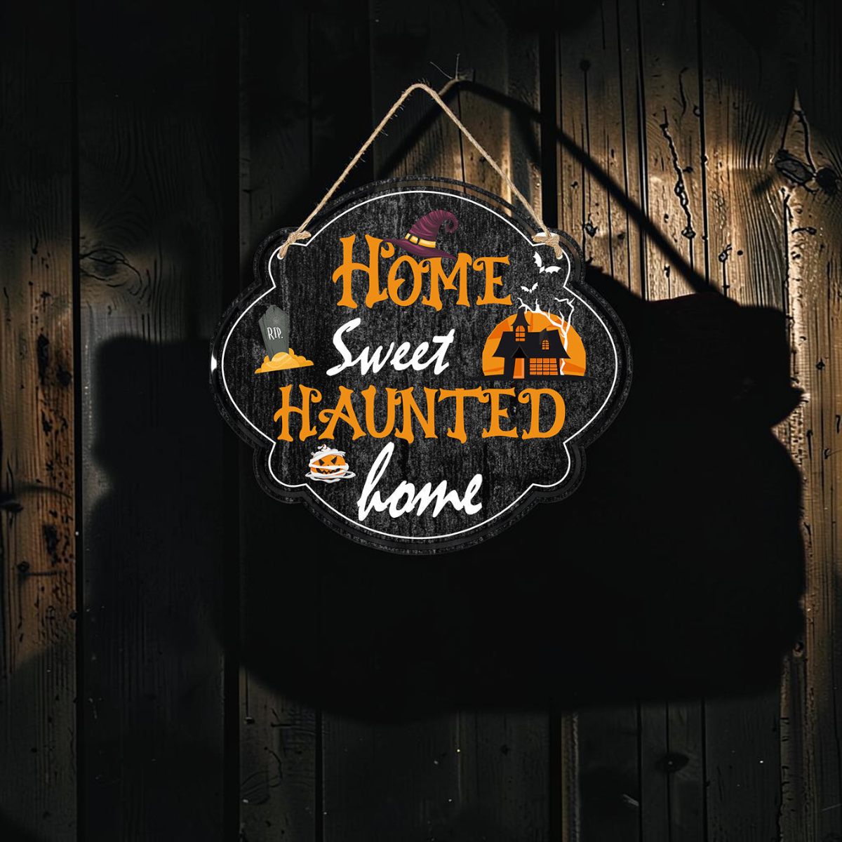 Halloween Dørskilt Trælook Ophæng Lamineret Pap | ShadowTag