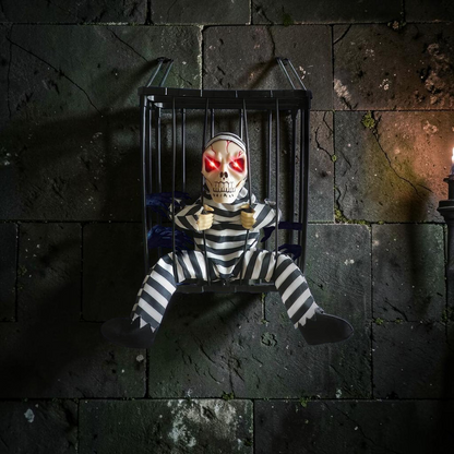 Skeletdekoration Sensor Lyd Bur Halloween | CageRattle