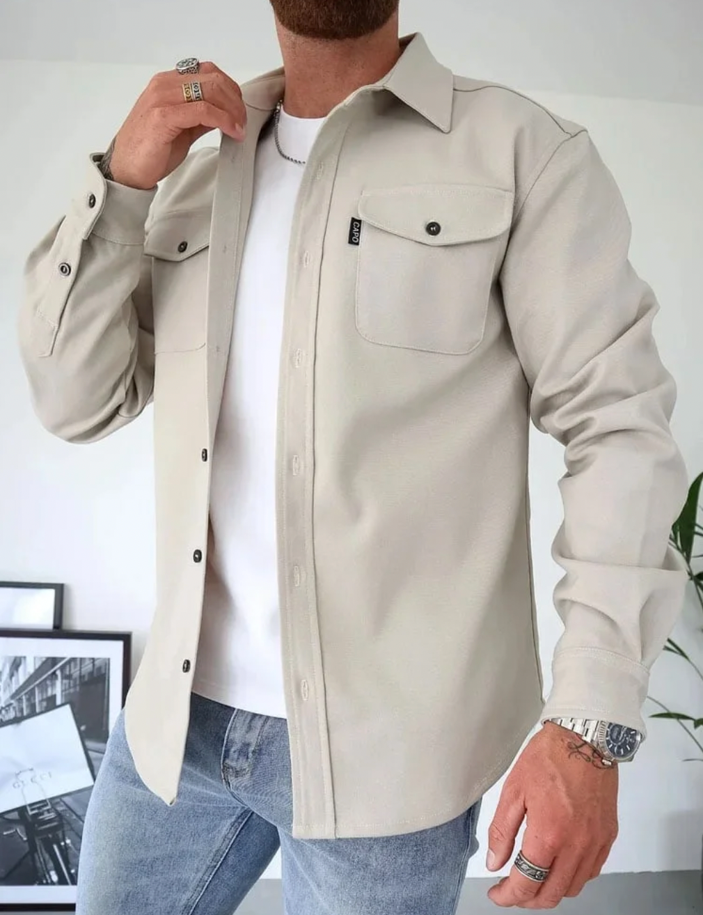 Skjorte Åndbar Bomuldsmix Klassisk Komfort Casual | Veyron