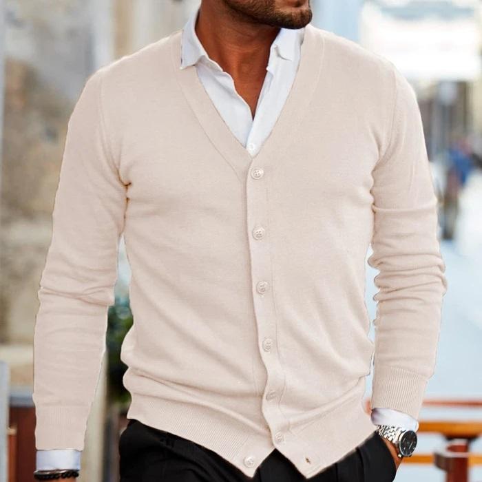 Cardigan V-hals Med Knapper Elegant Komfort | Norvik