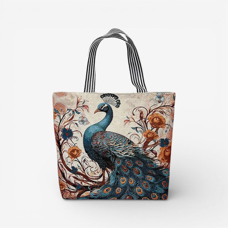 Tote taske med broderi og struktureret canvas design | Estrella