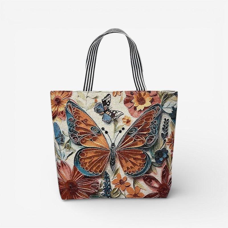 Tote taske med broderi og struktureret canvas design | Estrella