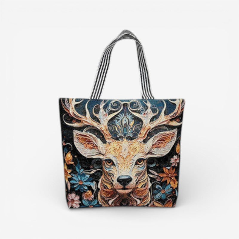 Tote taske med broderi og struktureret canvas design | Estrella
