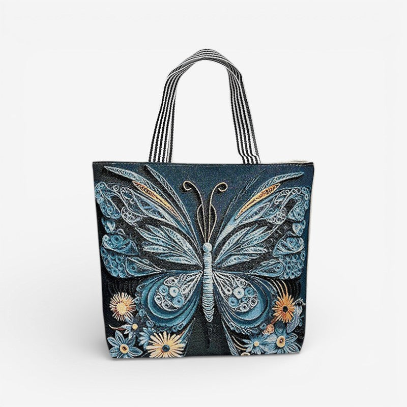 Tote taske med broderi og struktureret canvas design | Estrella