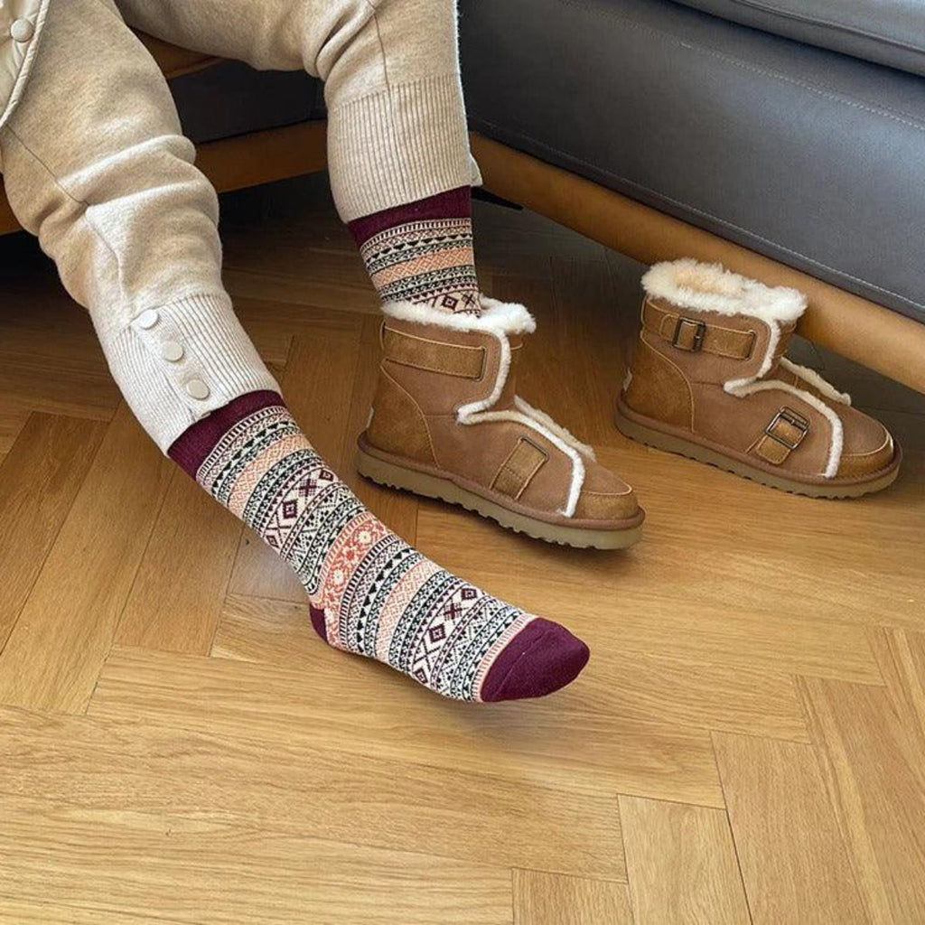 Vinterstrømper Uldblanding Skandinavisk Mønster 5 Par Unisex | Biagia