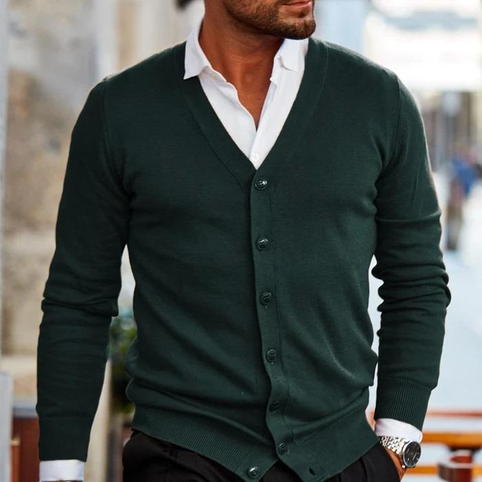 Cardigan V-hals Med Knapper Elegant Komfort | Norvik