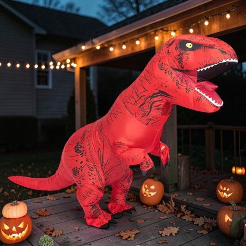 Oppusteligt Dinosaur Kostume T-Rex Halloween Udklædning Fest | Cesare