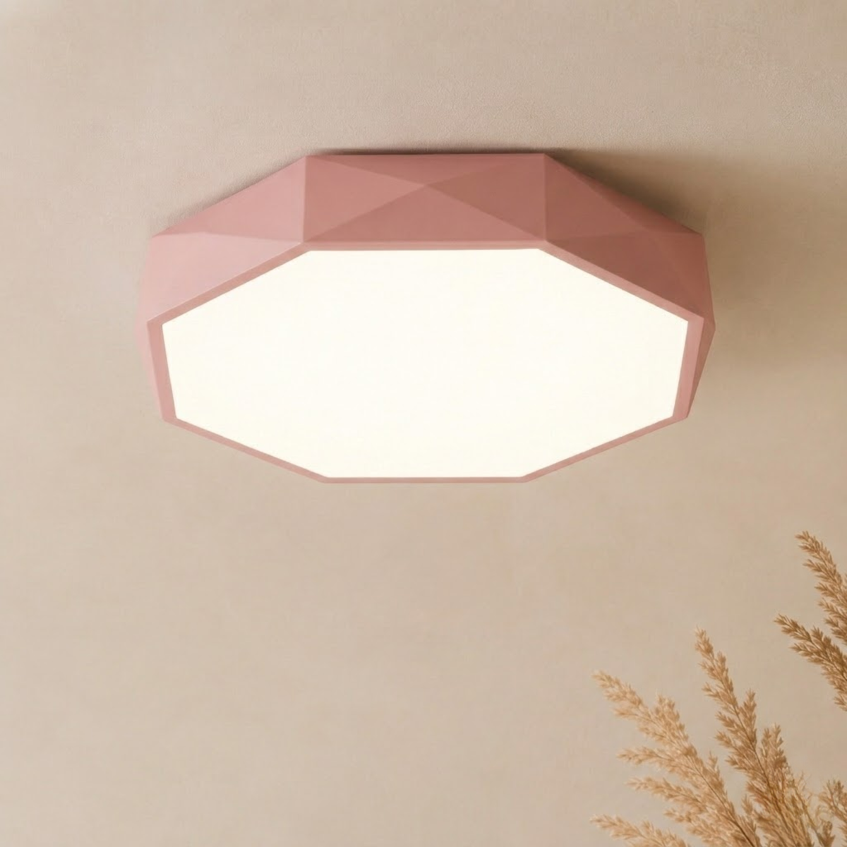 Geometrisk LED loftlampe med integreret lys fladt ottekantet design | Yvette