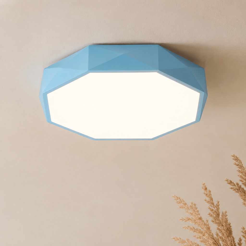 Geometrisk LED loftlampe med integreret lys fladt ottekantet design | Yvette
